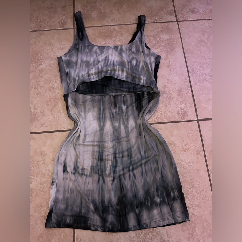 Dark Tie Dye Mid Bodycon Dress